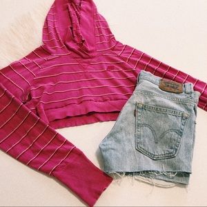 Vintage Y2K Nike Crop Striped Hoodie